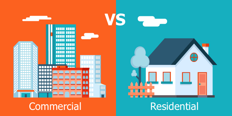 What is the difference between commercial and real estate?